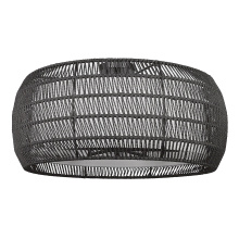 Golden 6805-6SF BLK-MBR - Golden Lighting Everly 6-light Semi-Flush Mount in Matte Black and Modern Black Rattan shade
